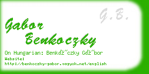 gabor benkoczky business card